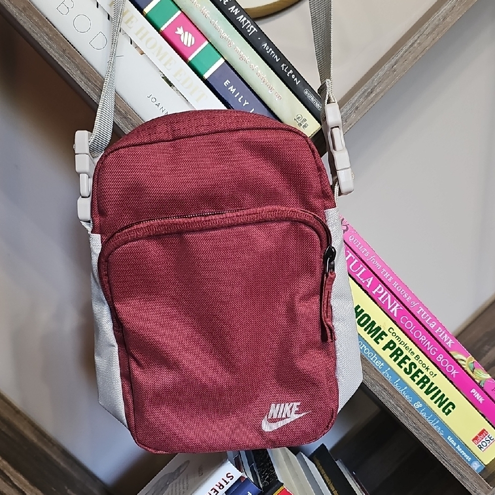 Nike Red and Gray Messenger Bag Compact Design
